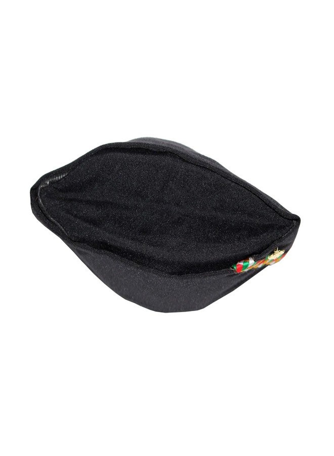 Yanwenx Cotton Uttarakhand Pahadi Topi, Brahmakamal Uttarakhand Cap, Himachali Cap (Set of 2),Black|White - Image 3